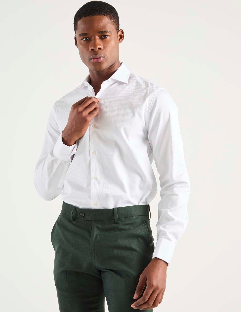 Camisa de vestir de algodón manga larga para hombre