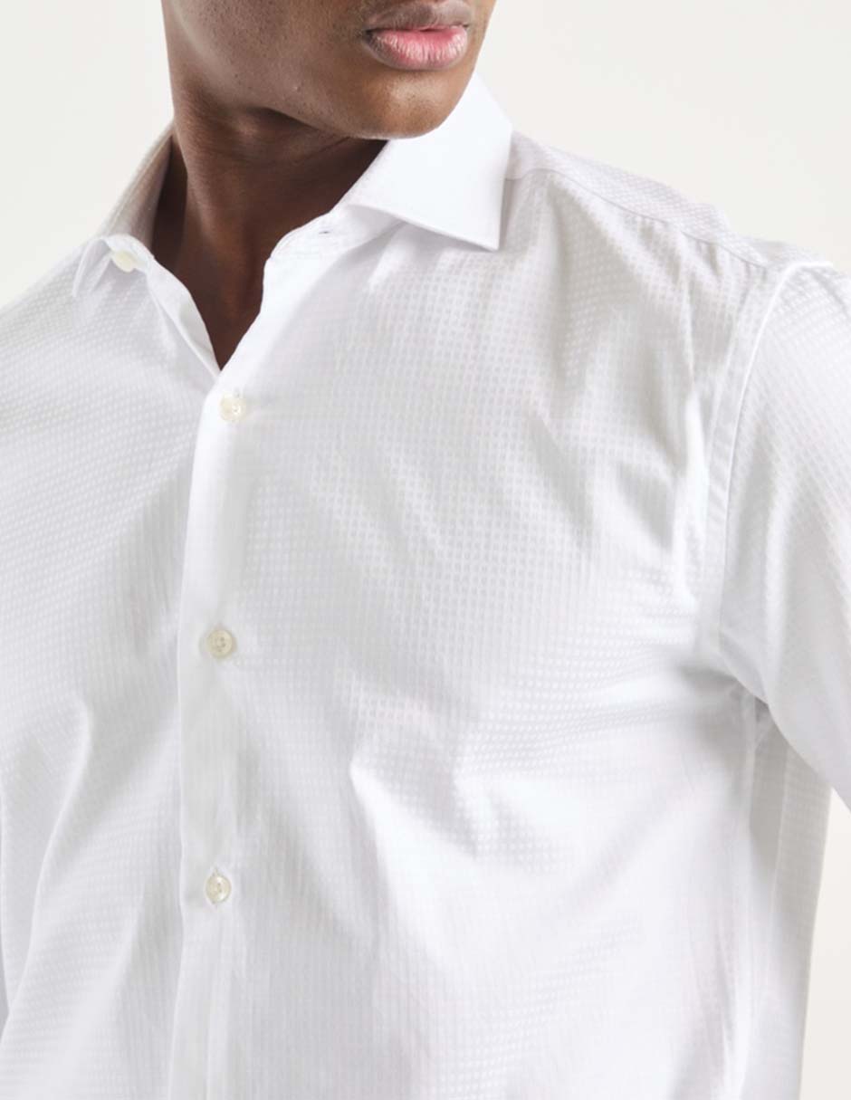 Camisa de vestir de algodón manga larga para hombre