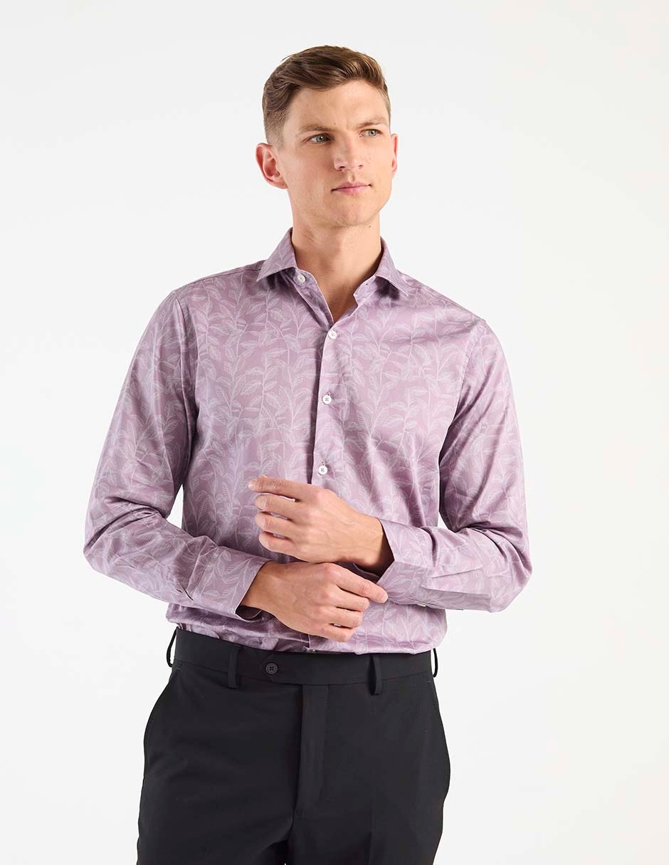 Camisa casual de algodón manga larga para hombre