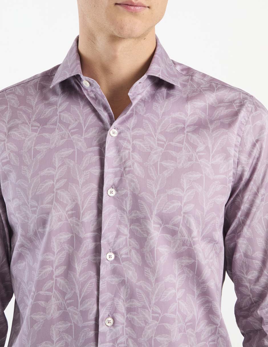 Camisa casual de algodón manga larga para hombre