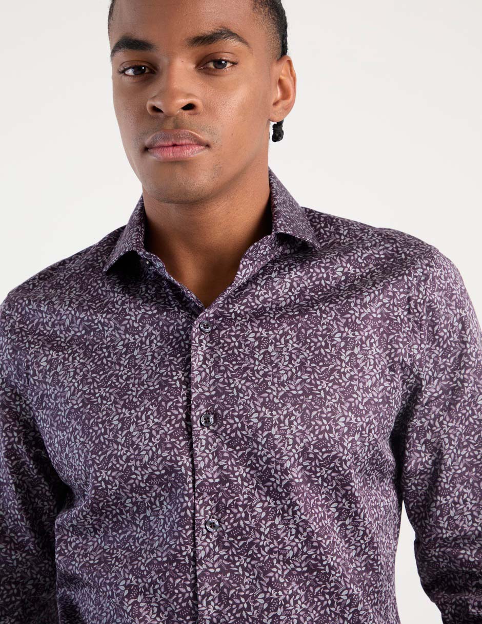 Camisa de vestir de algodón manga larga para hombre