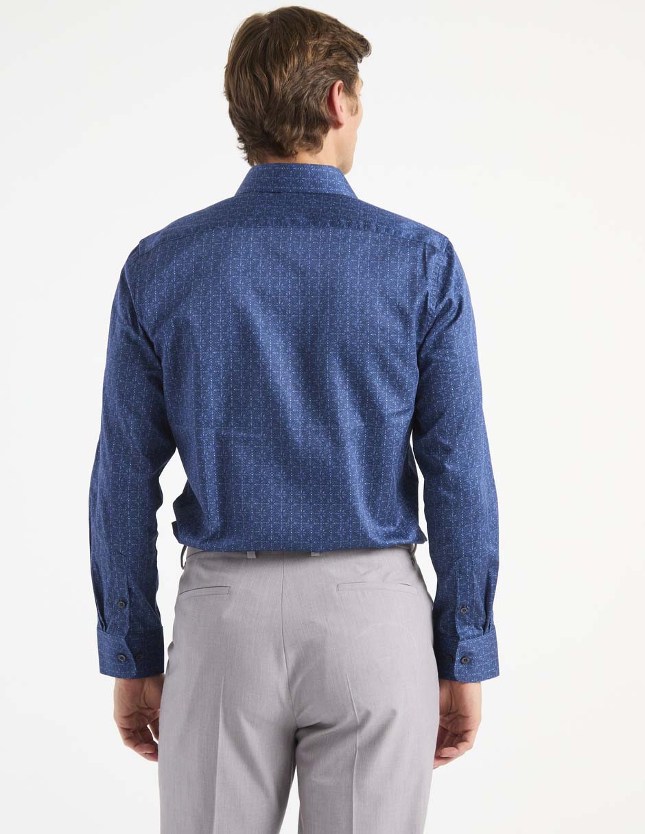 Camisa de vestir de algodón manga larga para hombre