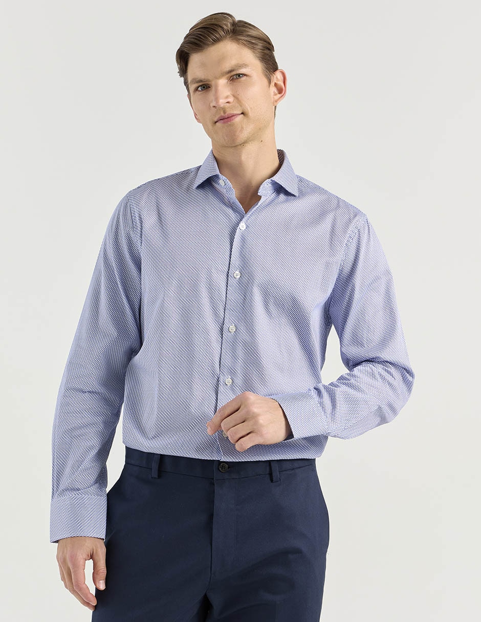 Camisa de vestir de algodón manga larga para hombre