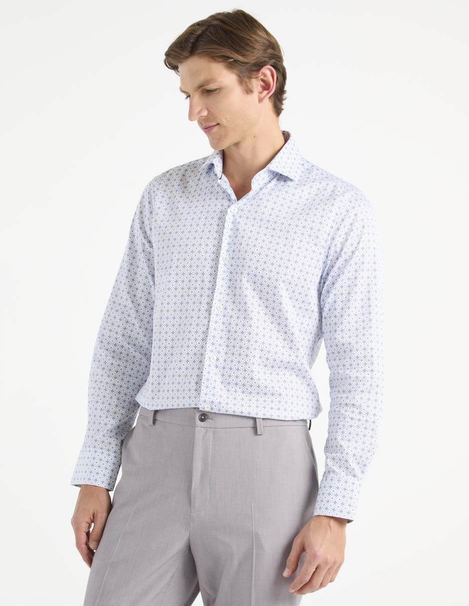 Camisa business casual de algodón manga larga para hombre Camisa business casual de algodón manga larga para hombre