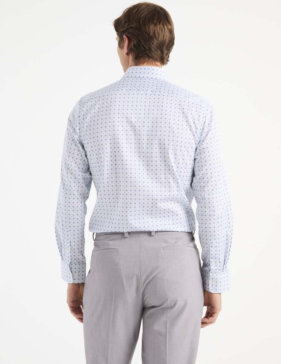 Camisa business casual de algodón manga larga para hombre 4