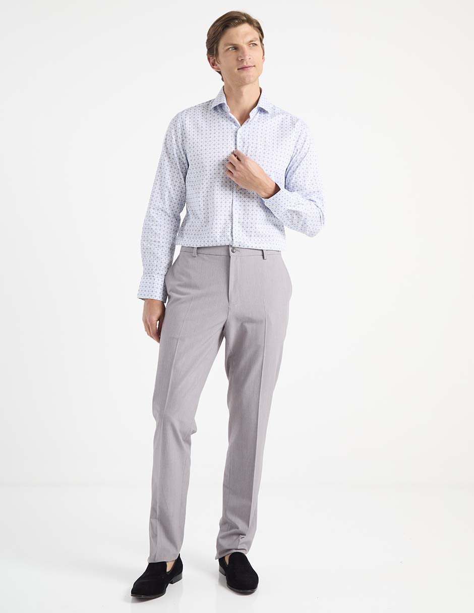 Camisa business casual de algodón manga larga para hombre 3