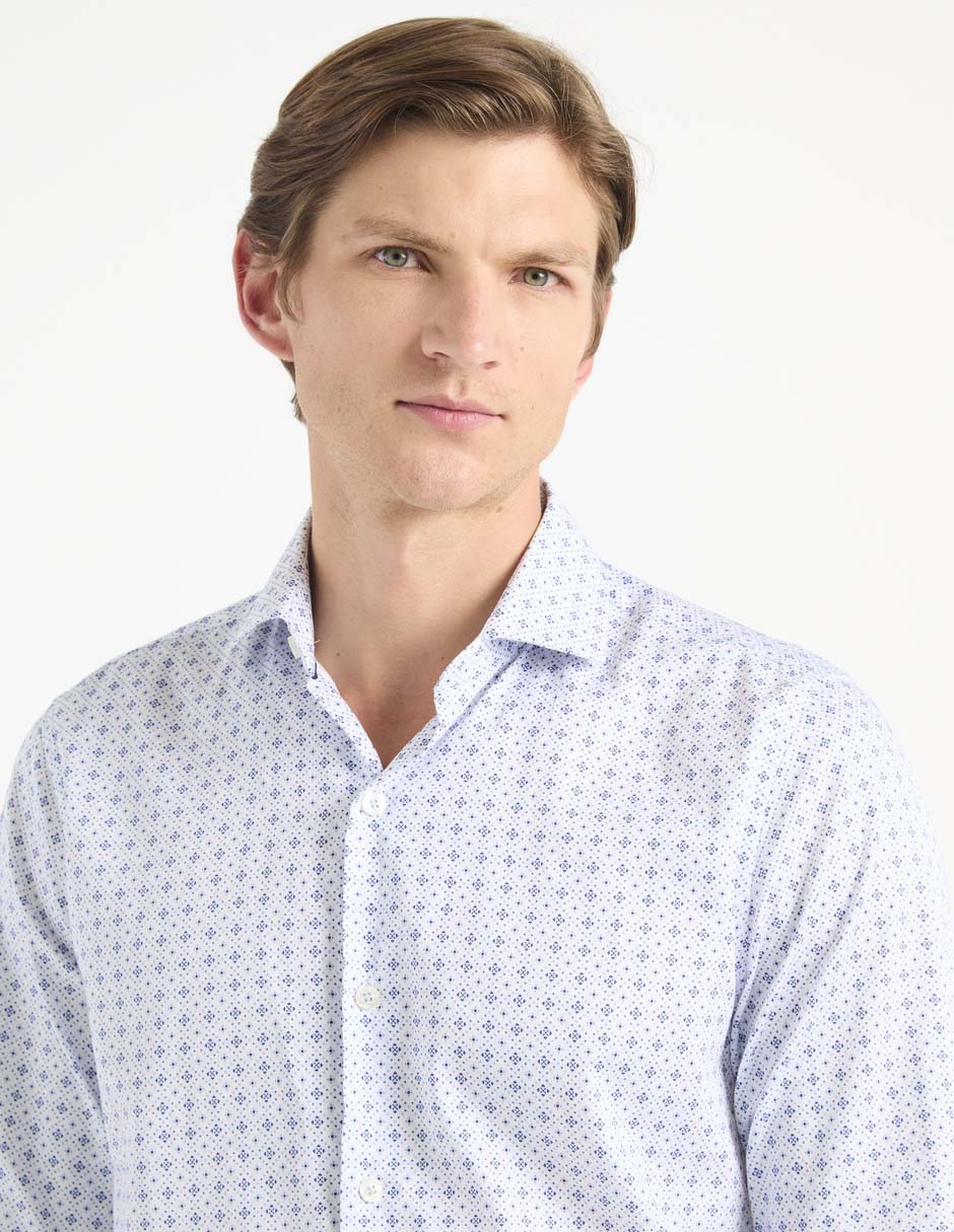 Camisa business casual de algodón manga larga para hombre 2