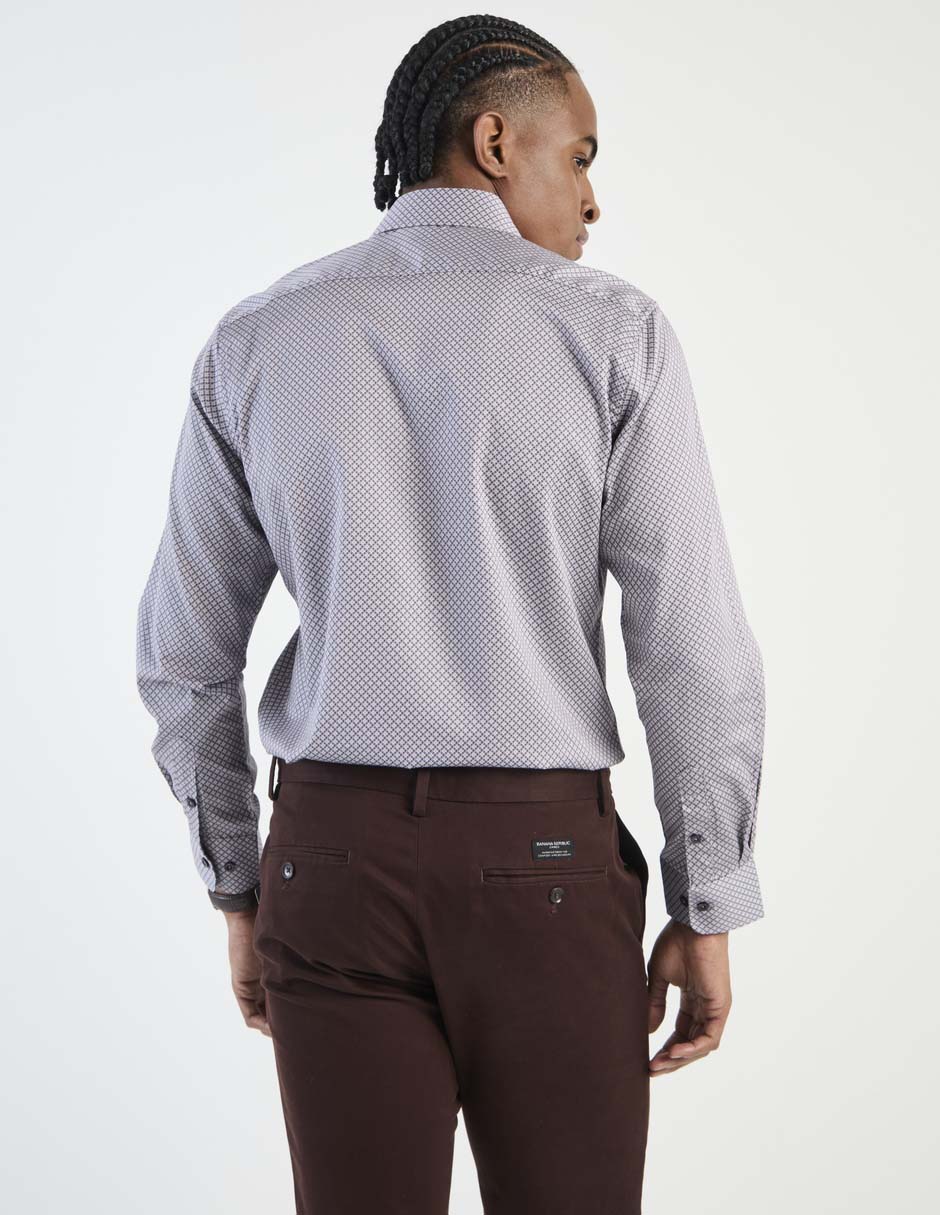 Camisa de vestir de algodón manga larga para hombre 4