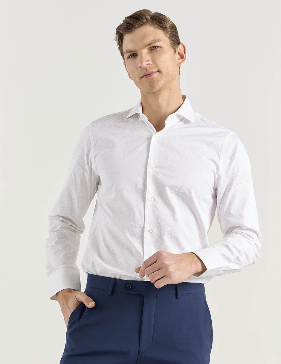 Camisa de vestir de algodón manga larga para hombre Camisa de vestir de algodón manga larga para hombre