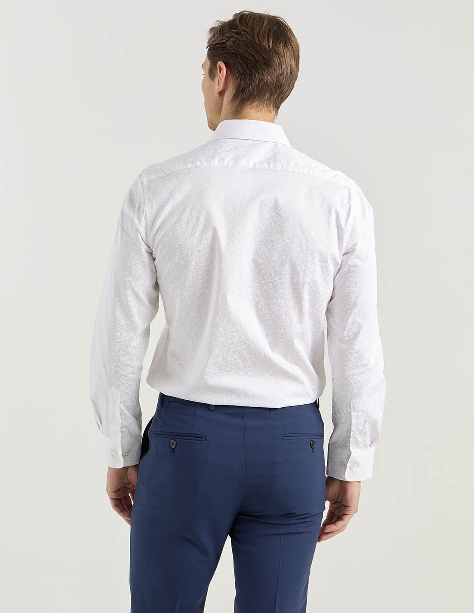 Camisa de vestir de algodón manga larga para hombre 4