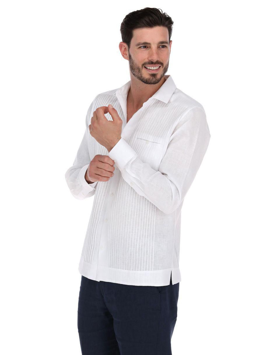 Guayabera manga larga para hombre 4