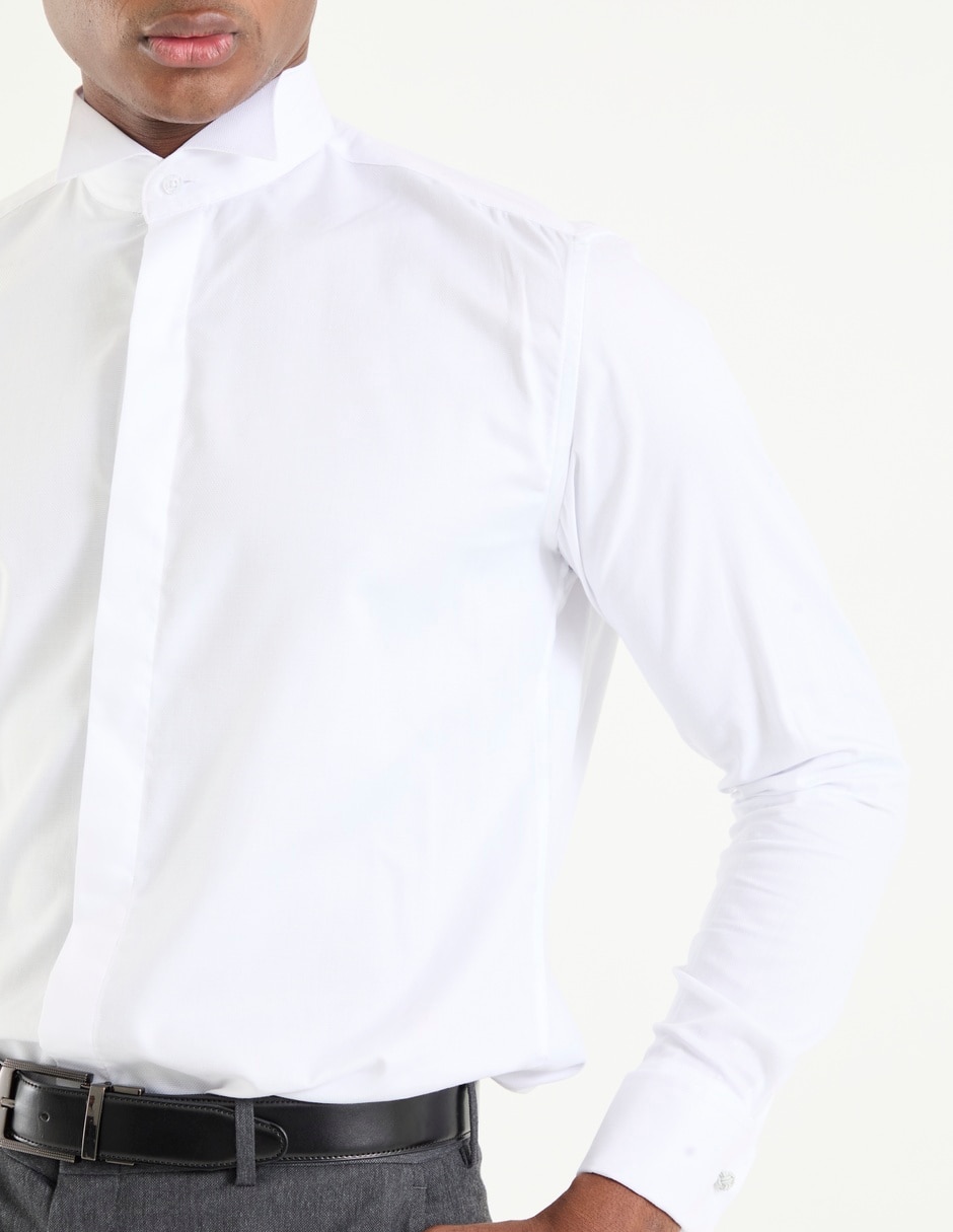 Camisa de vestir Puroego manga larga para hombre
