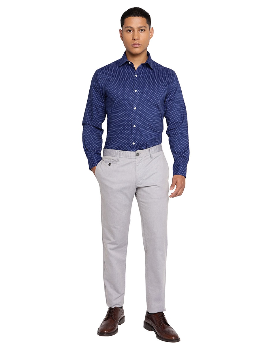 Camisa formal de algodón manga larga para hombre 2