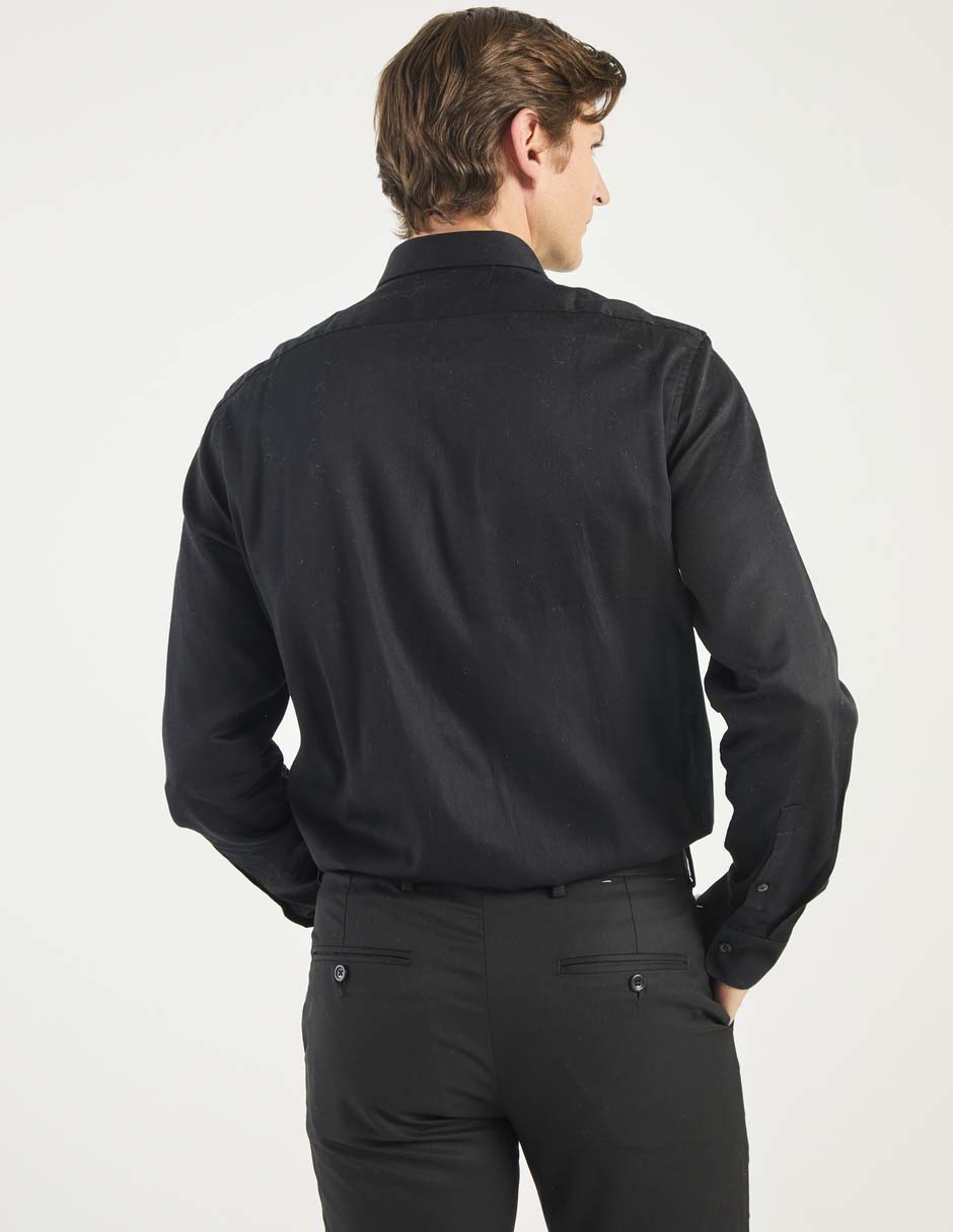 Camisa de vestir de algodón manga larga para hombre