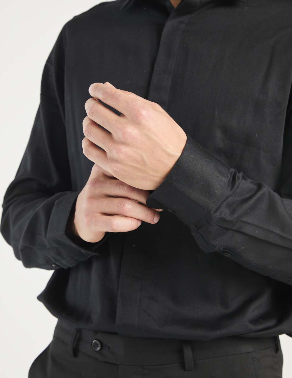 Camisa de vestir de algodón manga larga para hombre