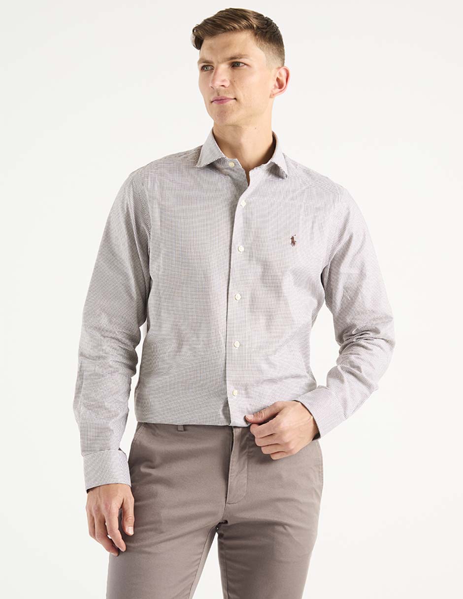 Camisa de vestir de algodón manga larga para hombre 1