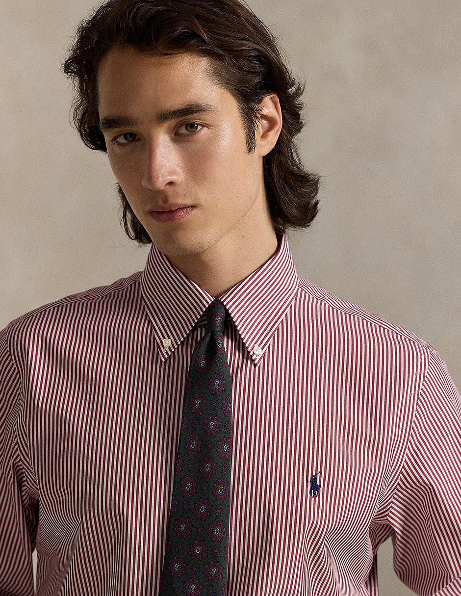 Camisa business casual manga larga para hombre 8