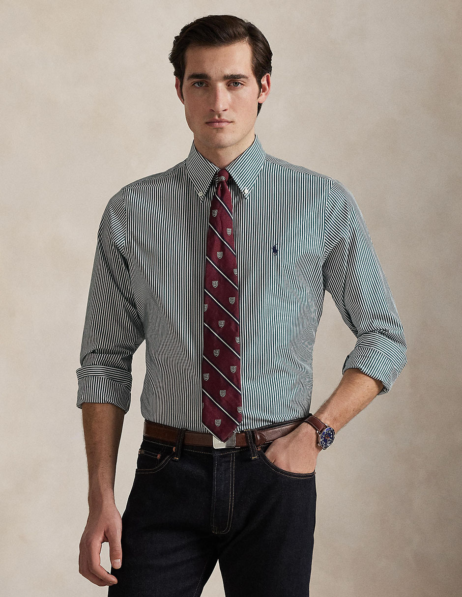Camisa casual de algodón manga larga para hombre 1