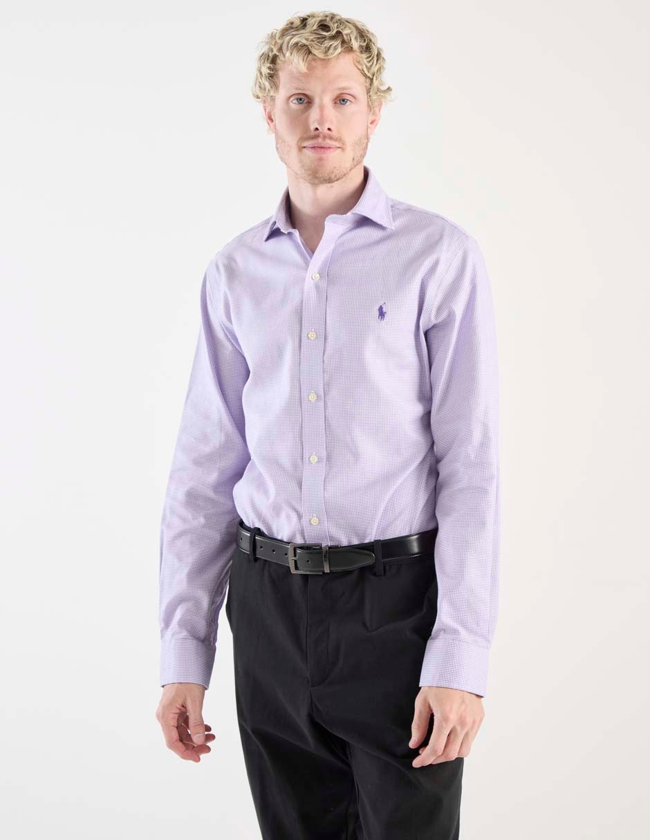 Camisa de vestir de algodón manga larga para hombre 1