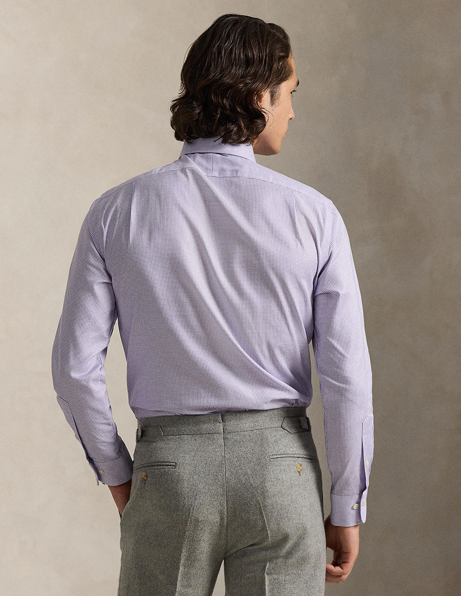 Camisa de vestir Polo Rl de algodón manga larga para hombre