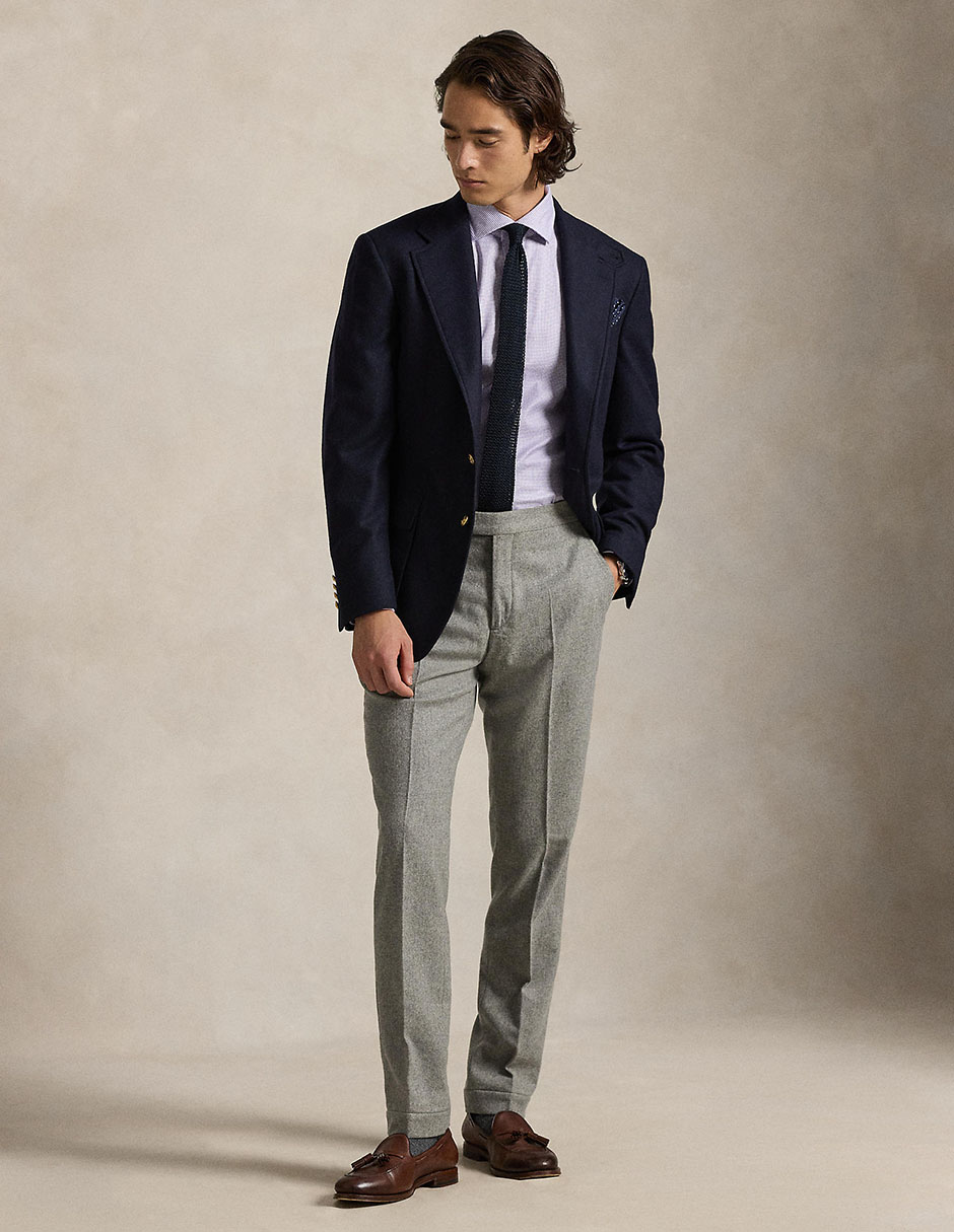 Camisa de vestir Polo Rl de algodón manga larga para hombre