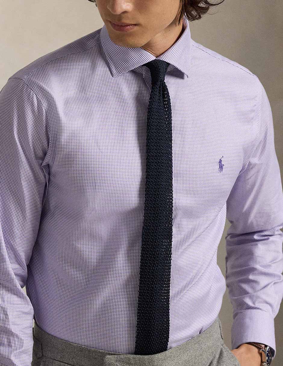Camisa de vestir Polo Rl de algodón manga larga para hombre