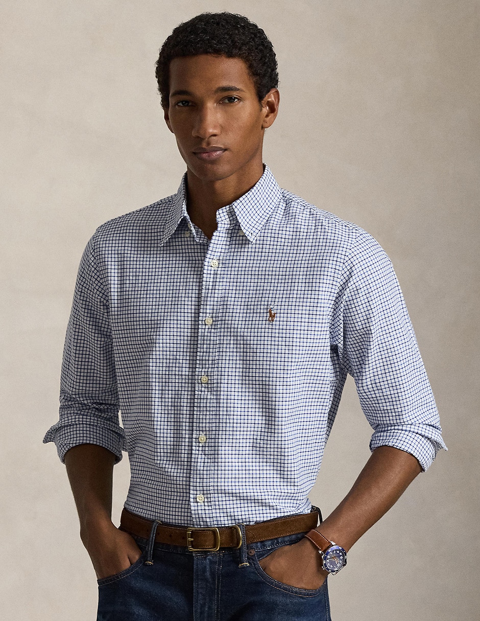 Camisa casual Polo Rl manga larga para hombre Camisa casual Polo Rl manga larga para hombre