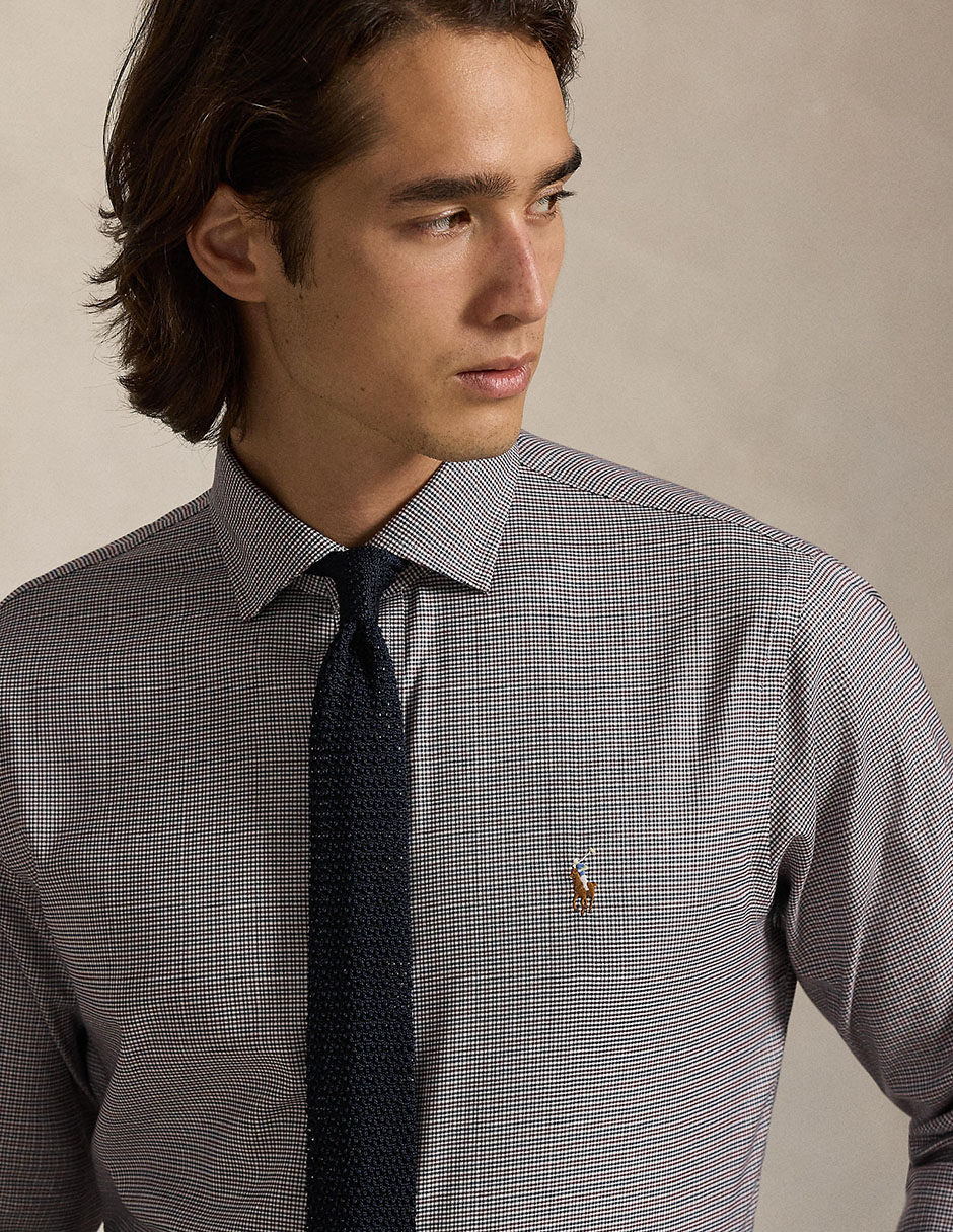 Camisa de vestir Polo Rl de algodón manga larga para hombre