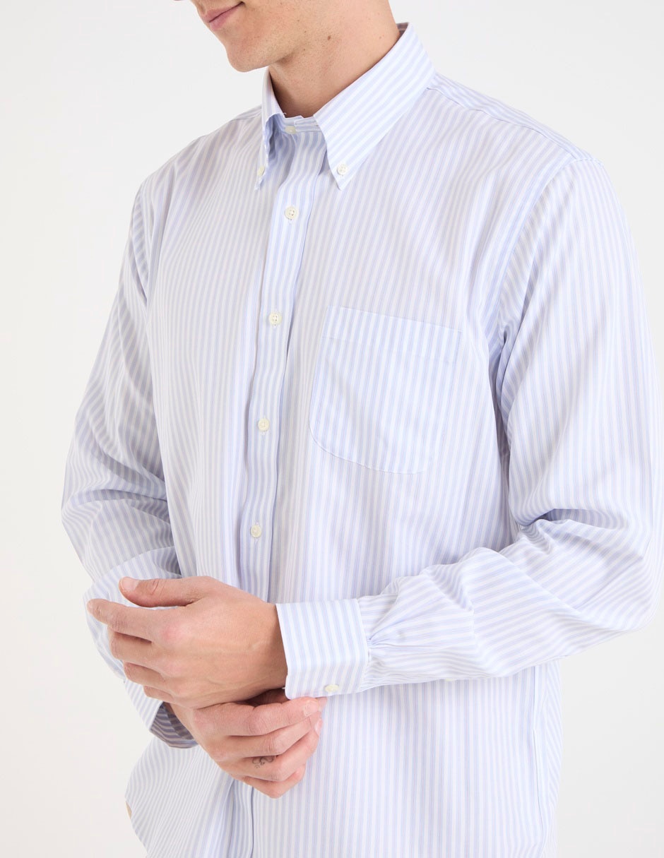 Camisa de vestir de algodón manga larga para hombre