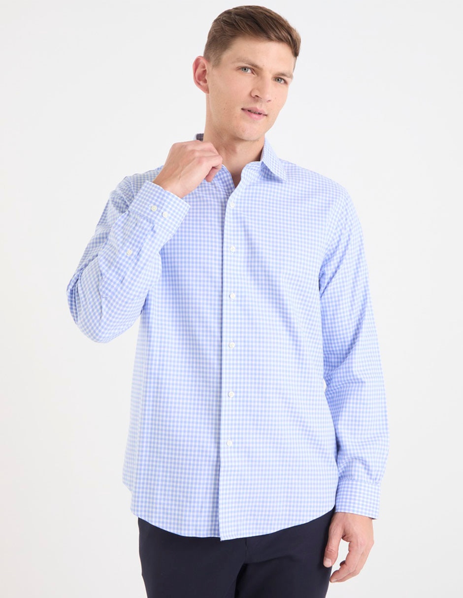 Camisa de vestir de algodón manga larga para hombre Camisa de vestir de algodón manga larga para hombre