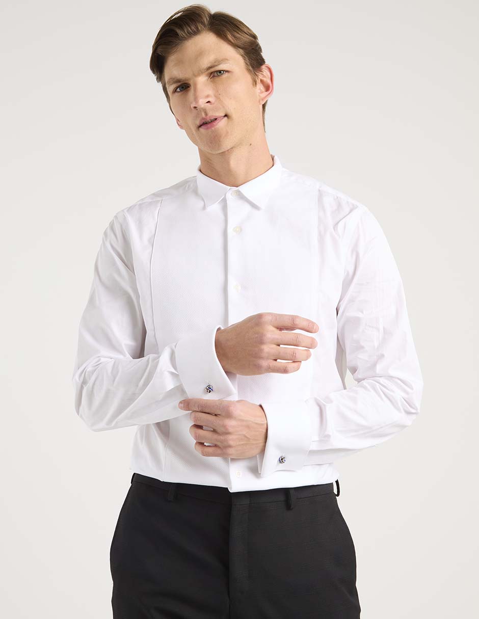 Camisa de vestir de algodón manga larga para hombre 1