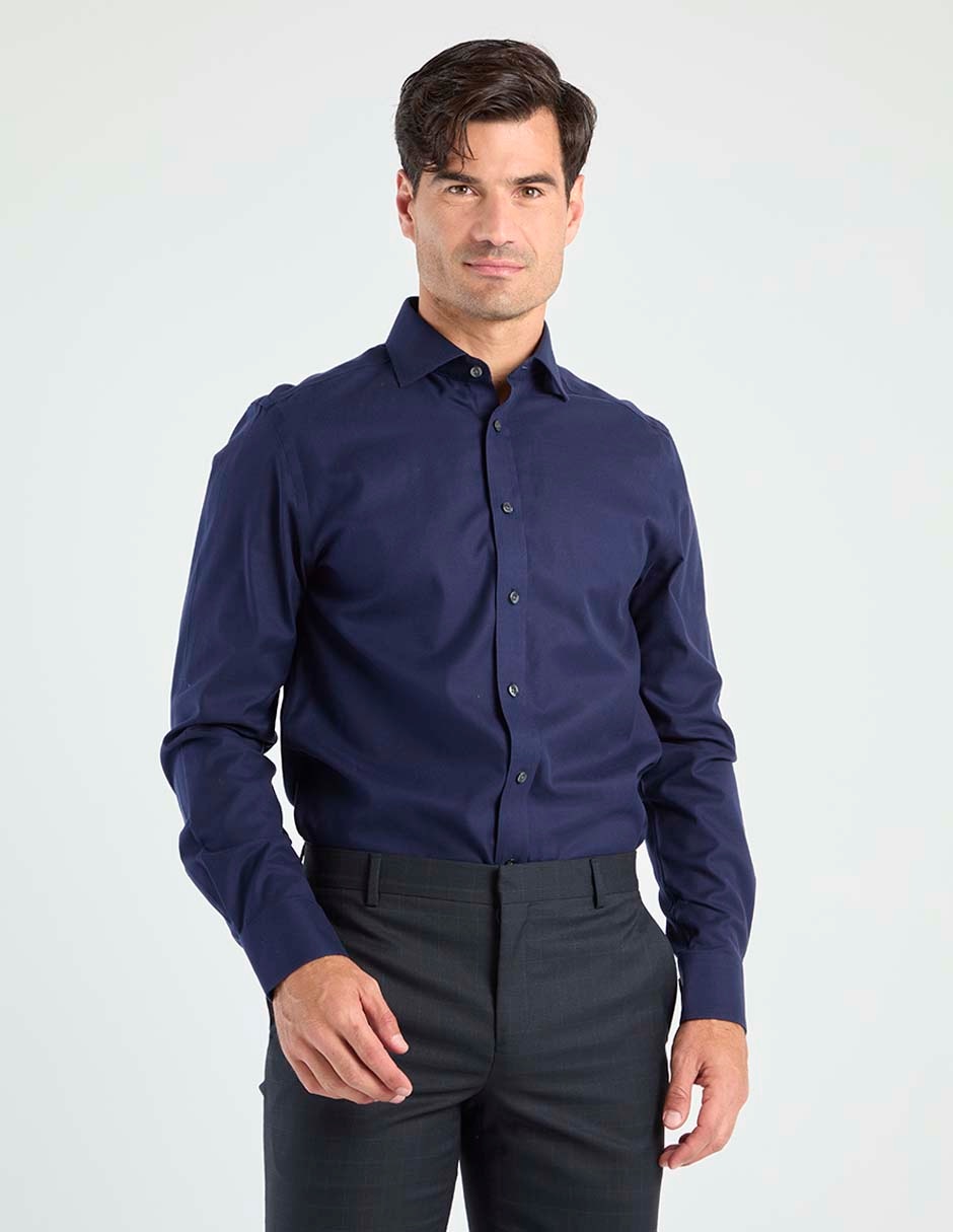 Camisa de vestir de algodón manga larga para hombre Camisa de vestir de algodón manga larga para hombre