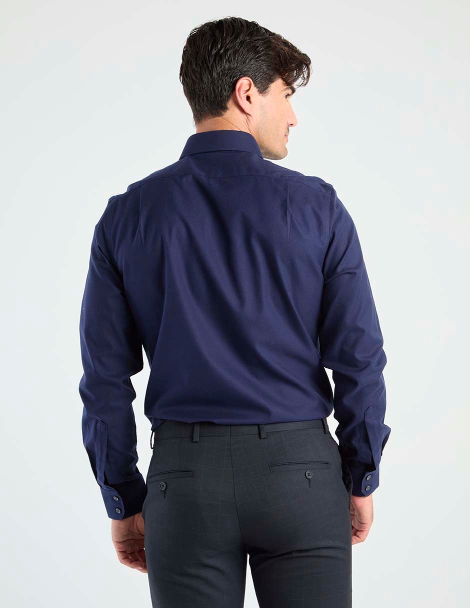 Camisa de vestir de algodón manga larga para hombre 4