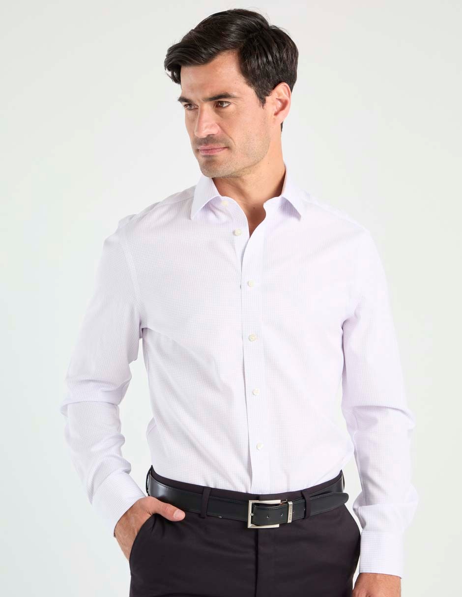 Camisa de vestir de algodón manga larga para hombre