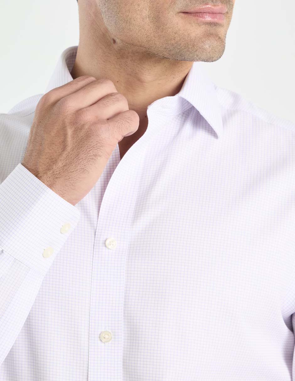 Camisa de vestir de algodón manga larga para hombre