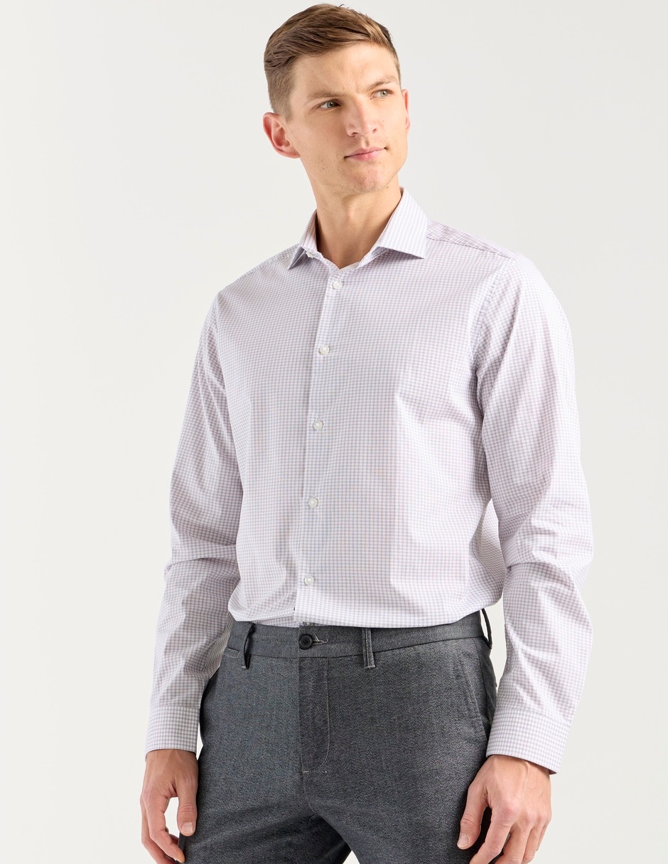 Camisa de vestir de algodón manga larga para hombre