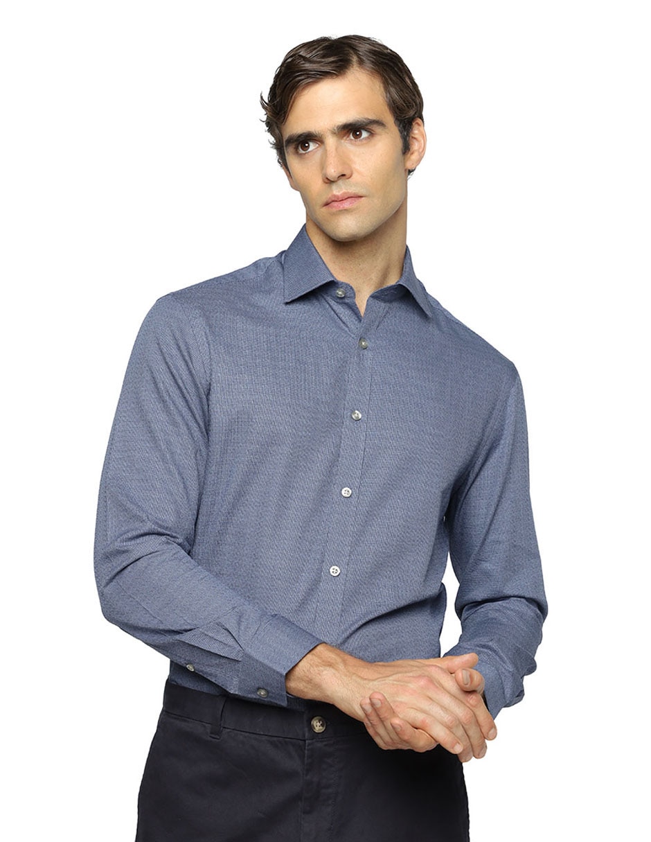 Camisa de vestir de algodón manga larga para hombre Camisa de vestir de algodón manga larga para hombre