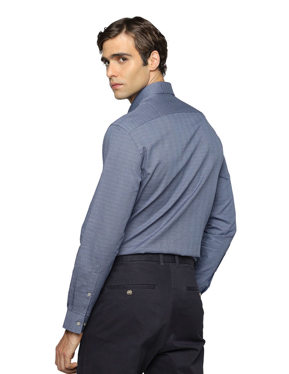 Camisa de vestir de algodón manga larga para hombre