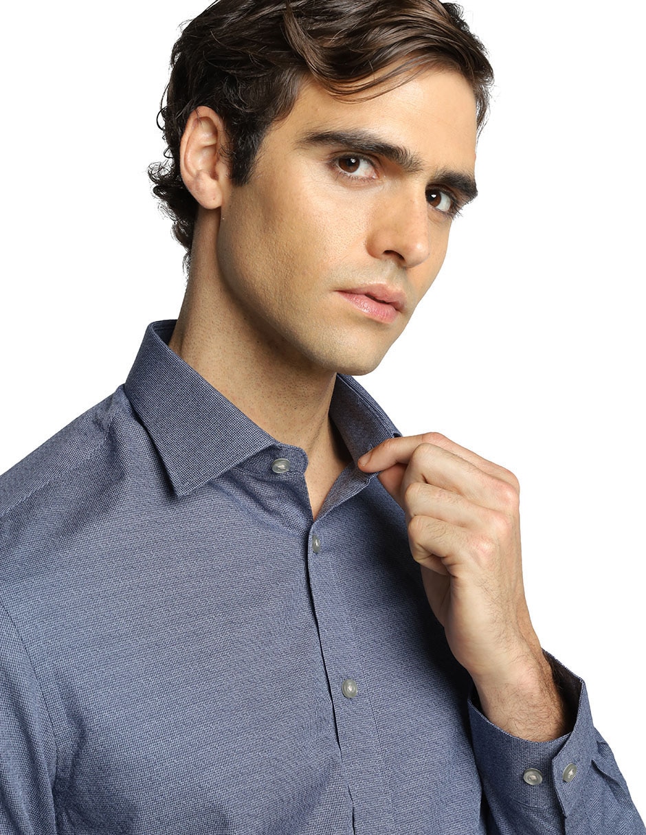 Camisa de vestir de algodón manga larga para hombre