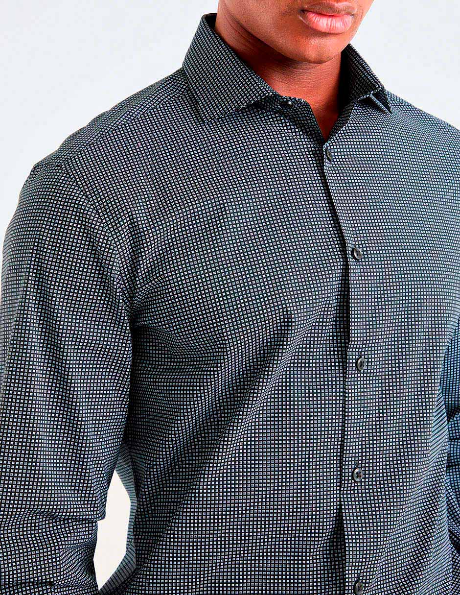 Camisa formal de algodón manga larga para hombre
