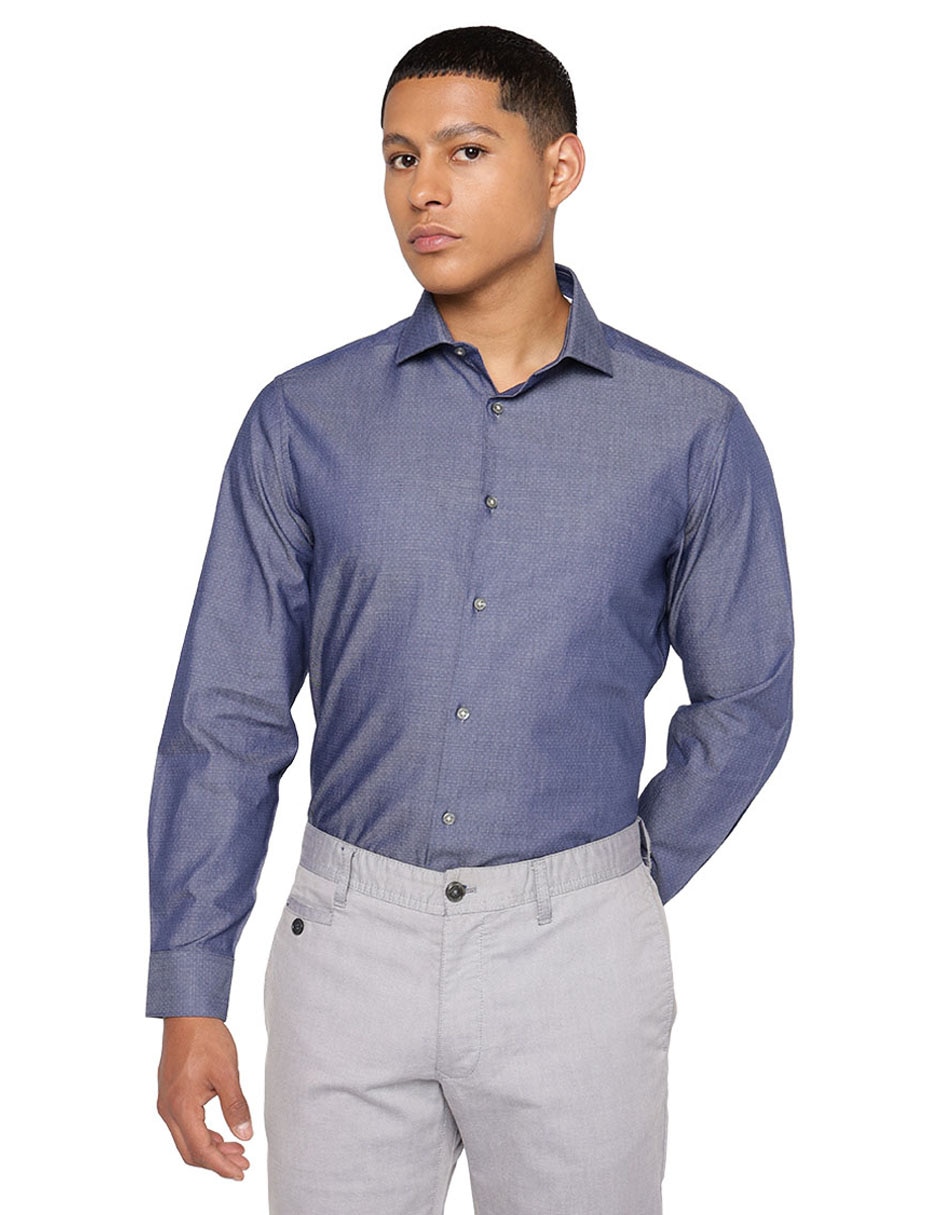 Camisa formal de algodón manga larga para hombre Camisa formal de algodón manga larga para hombre
