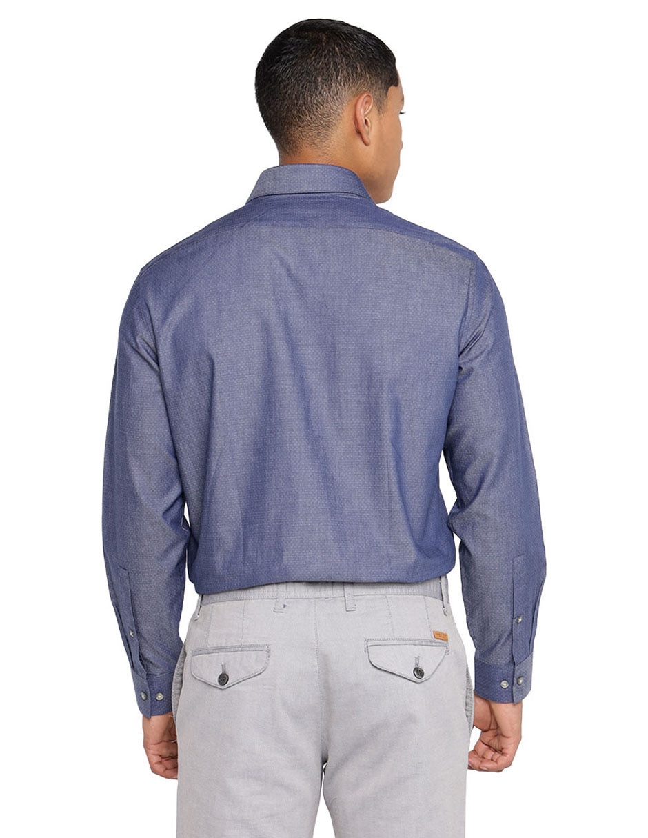 Camisa formal de algodón manga larga para hombre 4