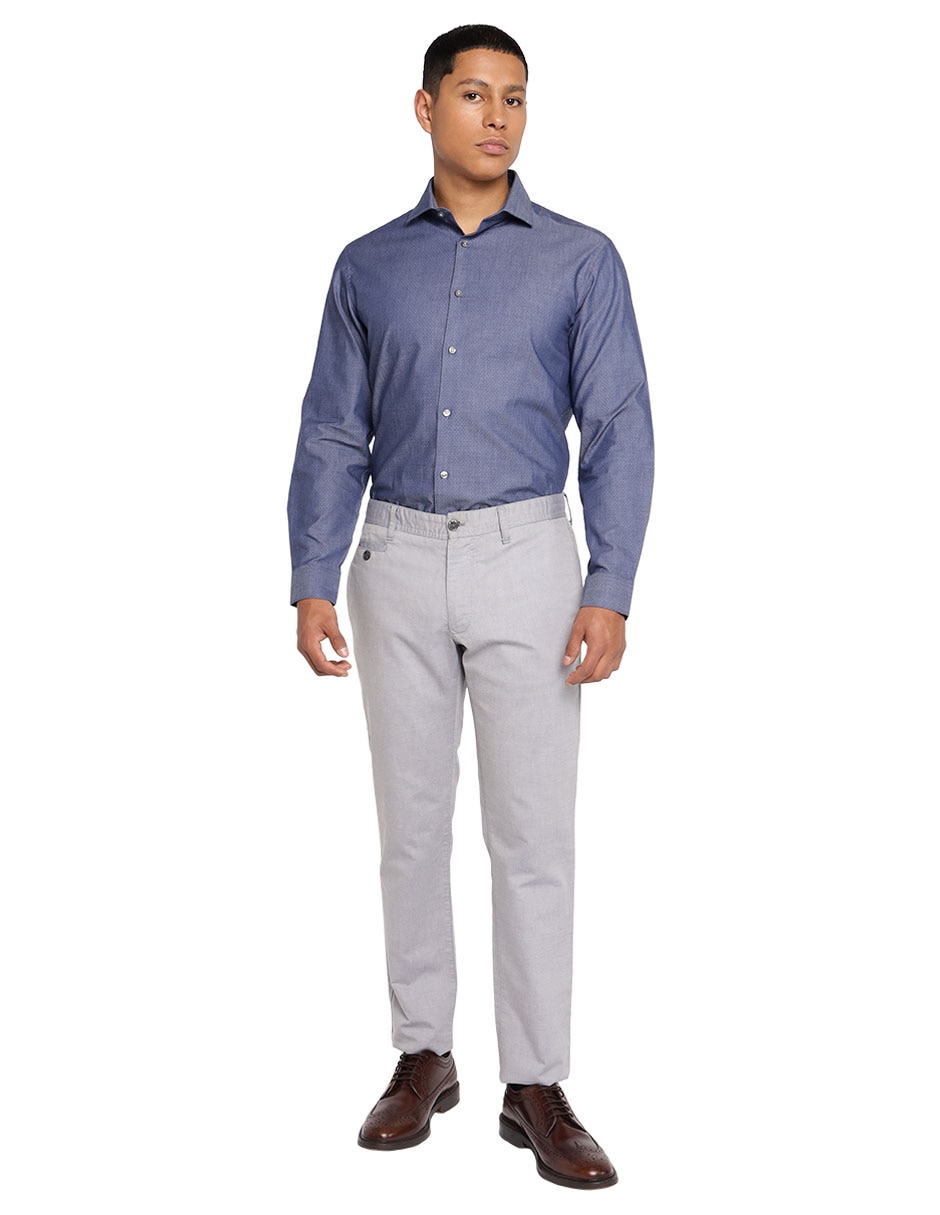 Camisa formal de algodón manga larga para hombre 3