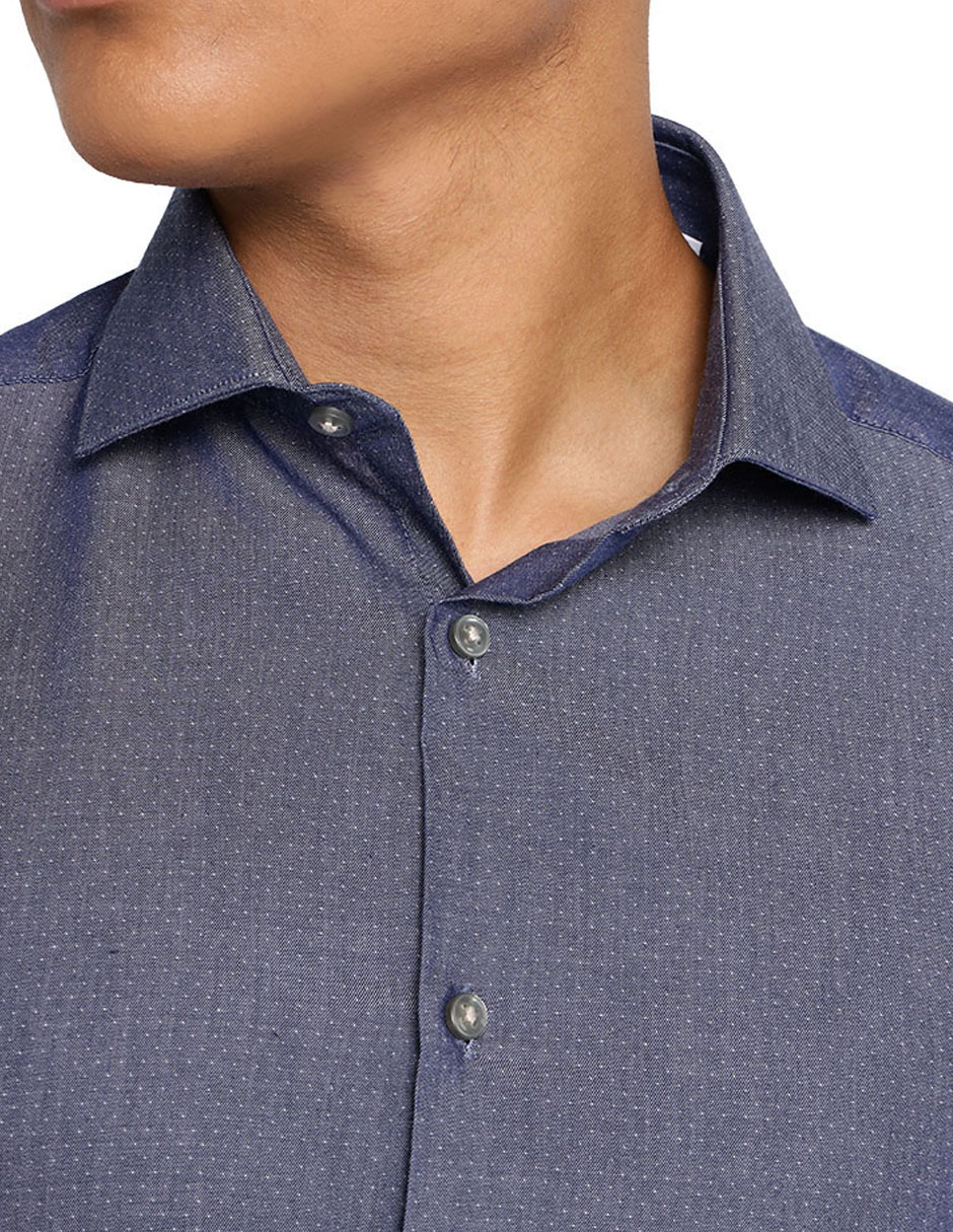Camisa formal de algodón manga larga para hombre 2