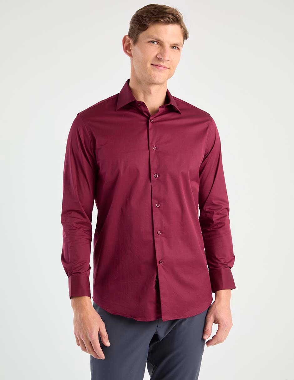 Camisa business casual de algodón manga larga para hombre 1