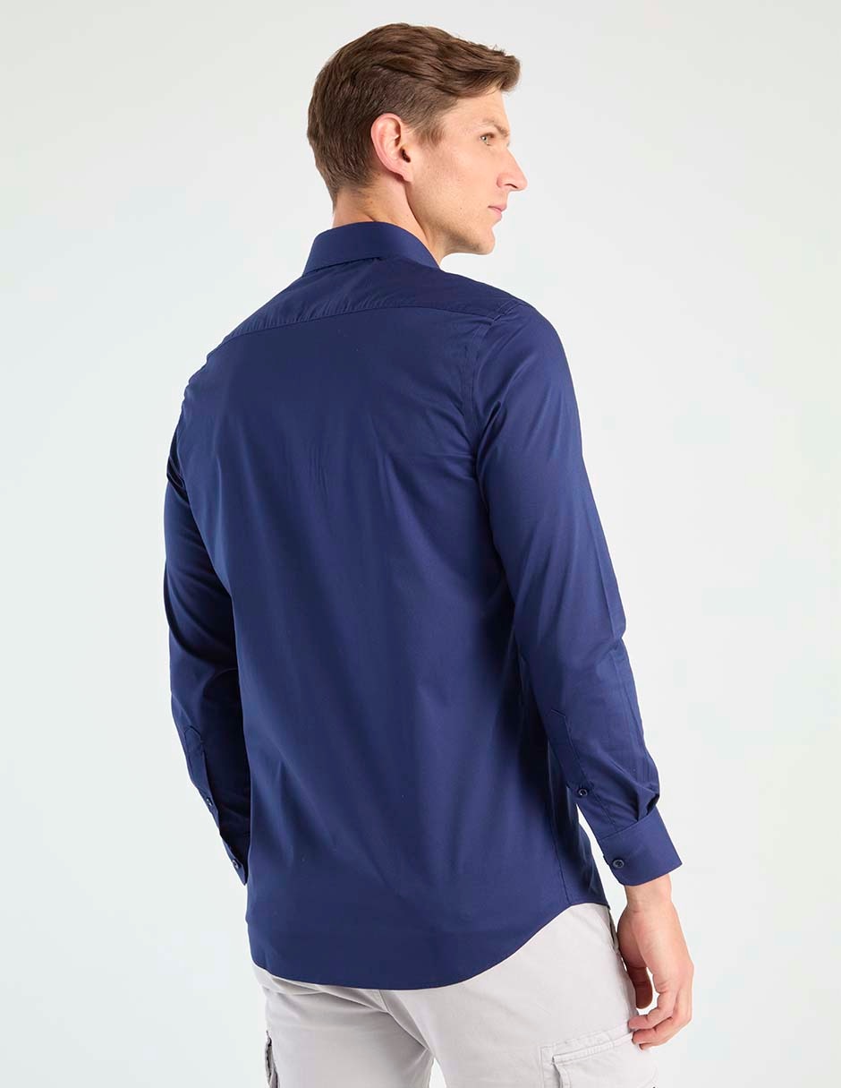 Camisa business casual de algodón manga larga para hombre 5