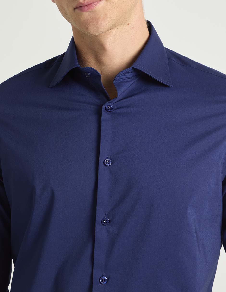 Camisa business casual de algodón manga larga para hombre 7