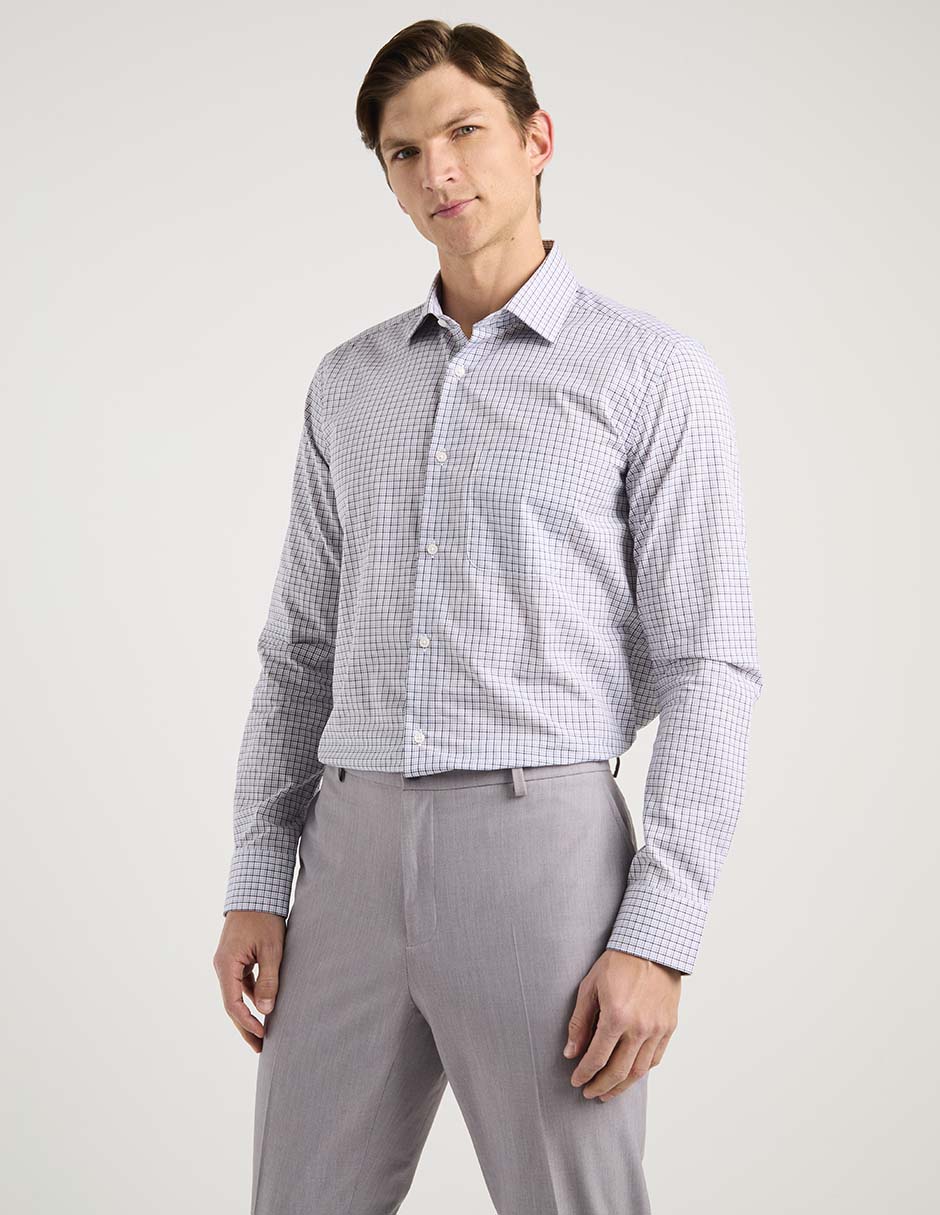 Camisa de vestir de algodón manga larga para hombre 1