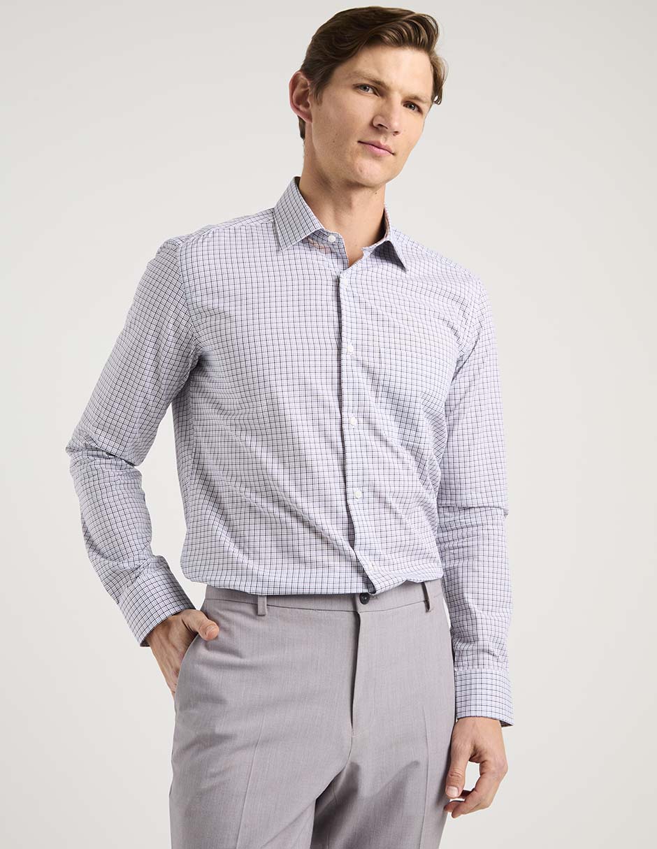 Camisa formal de algodón manga larga para hombre 5