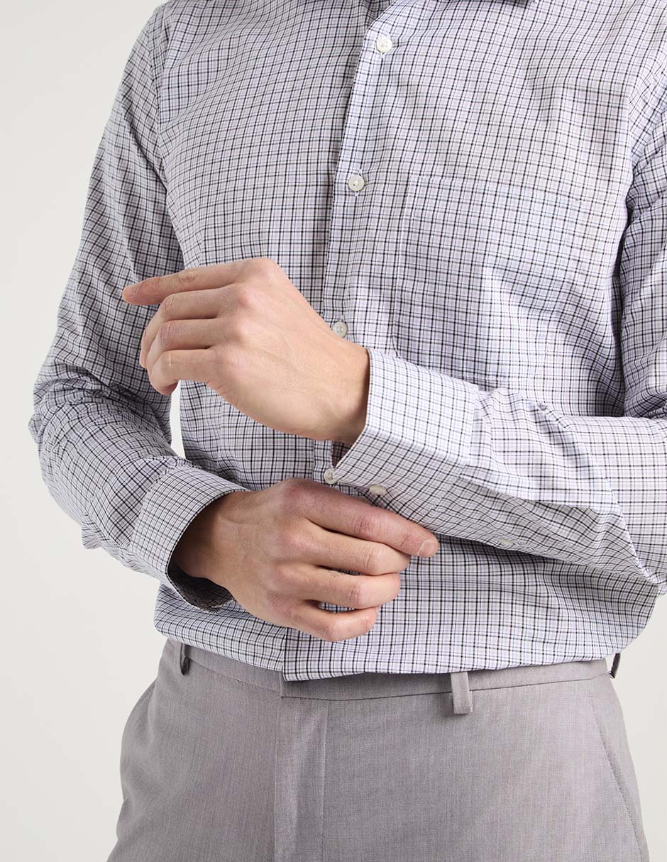 Camisa formal de algodón manga larga para hombre 2